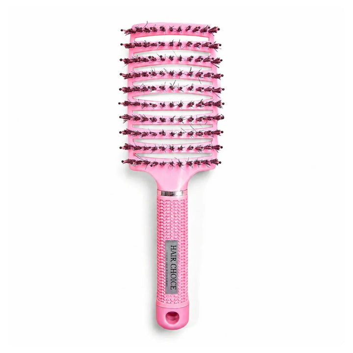 Pink Stroke of Luck - Curved Mixed Bristle Brush